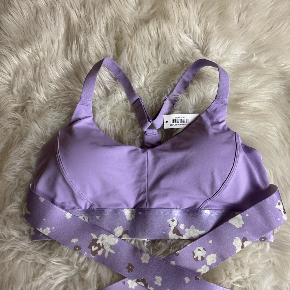 Adore Me Maven medium impact sports bra Purple Rose print Large New with tag - Picture 10 of 15